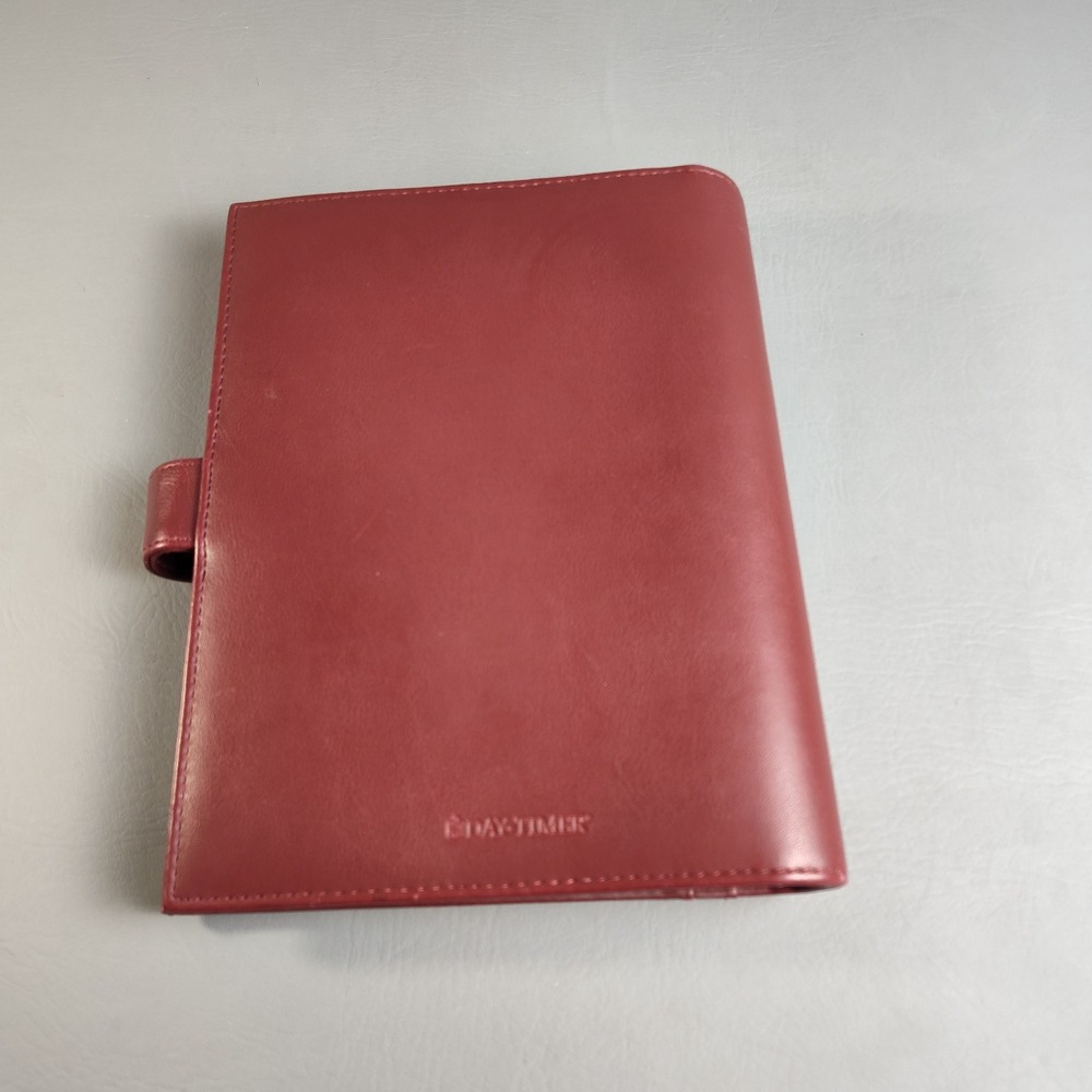 Vintage Day Timer Flavia Planner Classic 7 Ring Organizer Burgundy Leather Heart - Picture 6 of 16